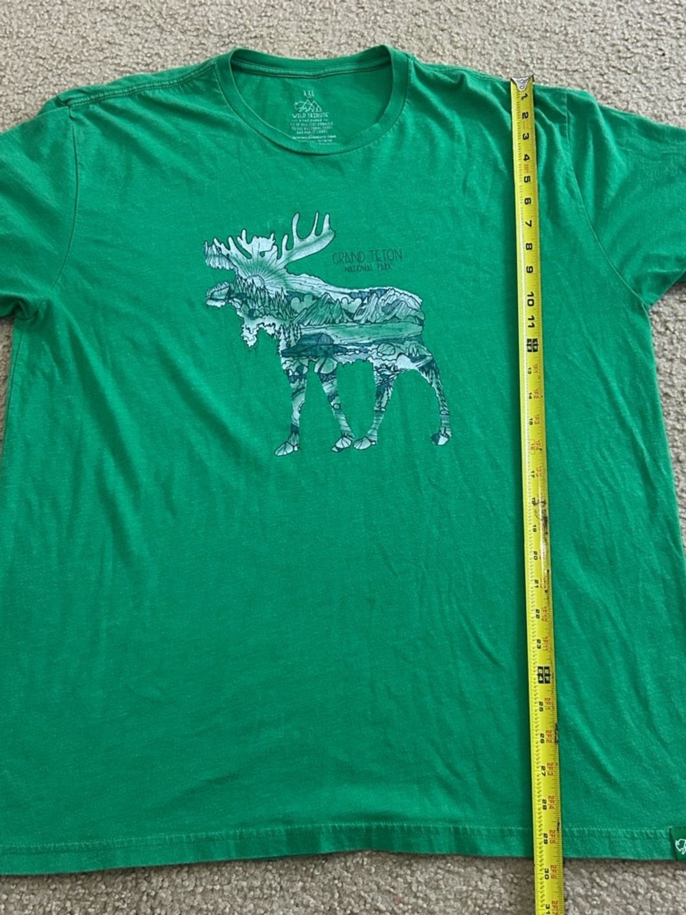 Wild Tribute Men’s -Shirt Grand Teton National Park Green Size 2XL - Picture 7 of 8